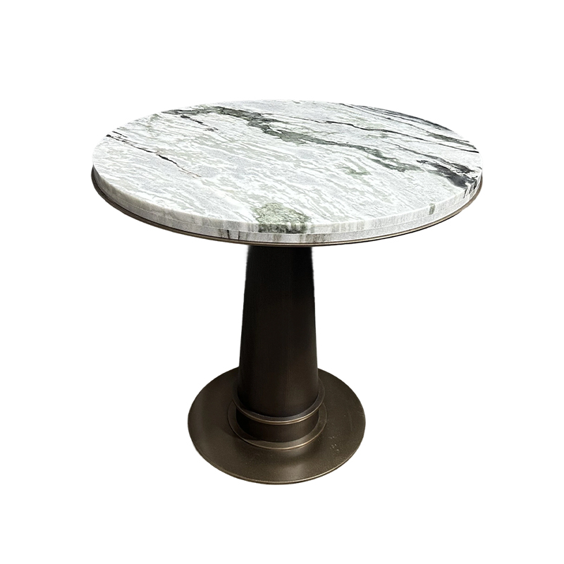 How does the water resistance of natural marble furniture countertops help prevent liquid penetration and damage?