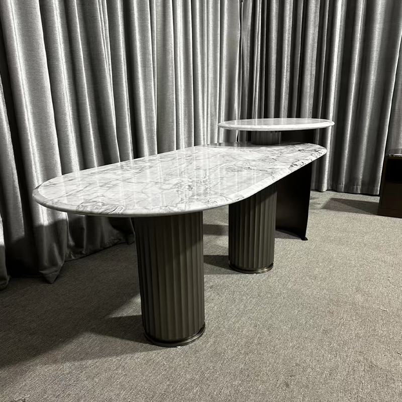 What are the edge treatment processes for natural marble furniture countertops?